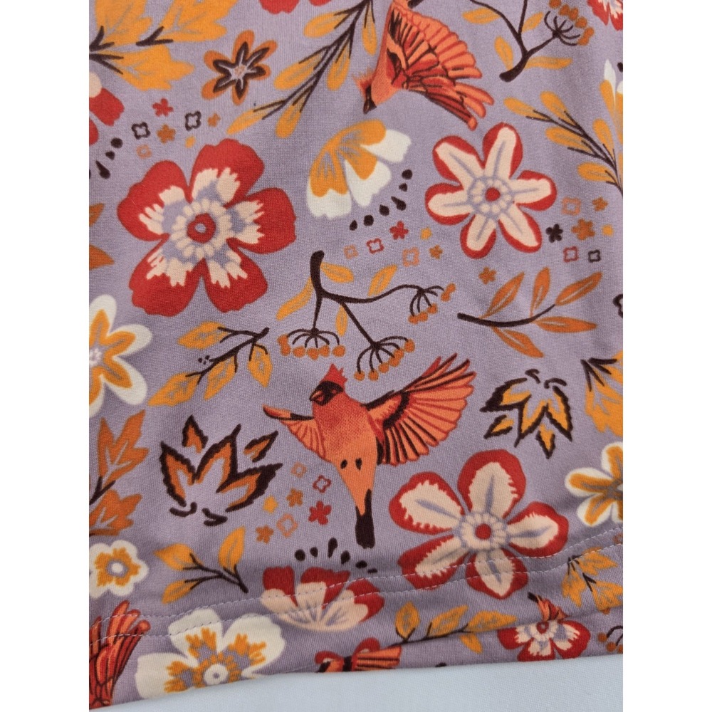 Boho Floral Bird Pajama Set Women M Duluth Trading Long Sleeve Lounge Pants PJs - Picture 4 of 8
